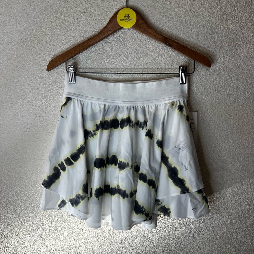 Lululemon Skirt White Tie-Dye Court Rival High Rise Long 6 NEW Layered Skort